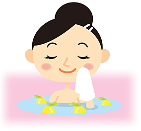 ゆず湯女性イラスト