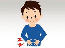 男性イラストお腹が痛いサムネ