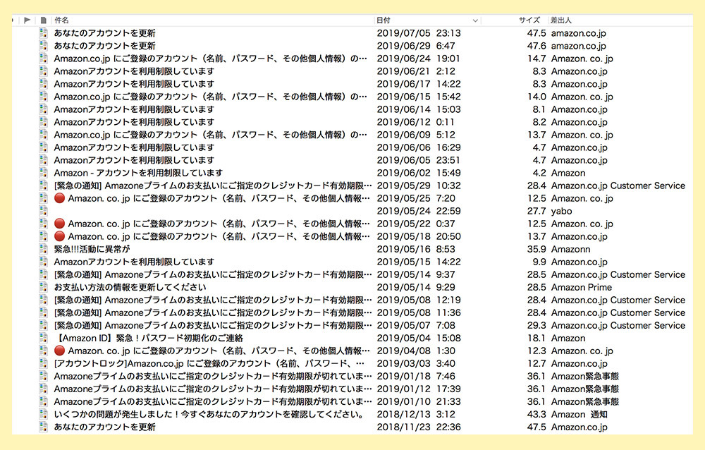 メール一覧